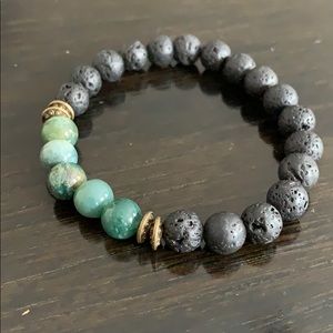 Healing&Strength Black Lava Indian Agate bracelete